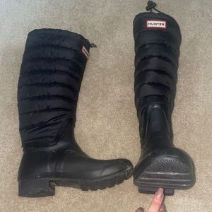 𝅺Hunter Knee High Rain Boots with Quilted Top